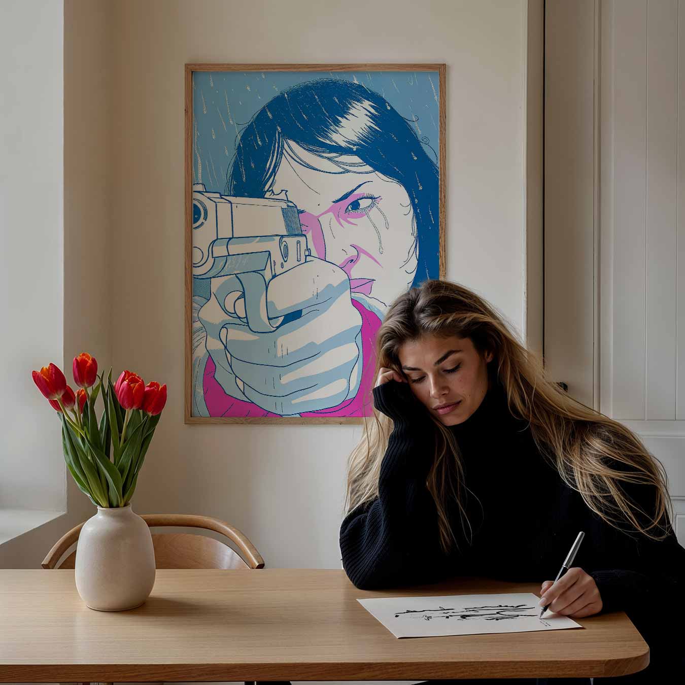 Stoere Vrouw Poster-WallArtistic
