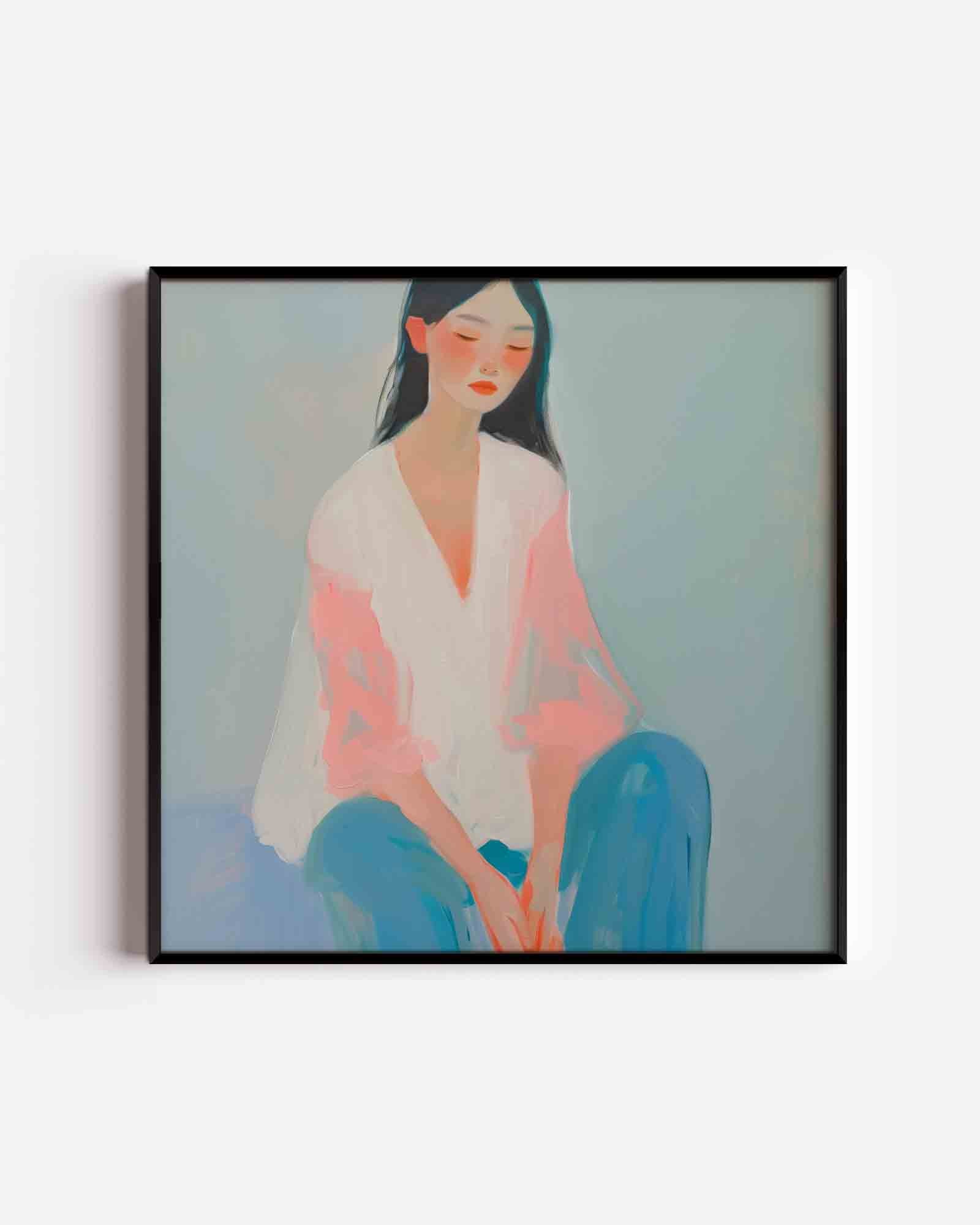 Vrouw in pasteltinten Poster
