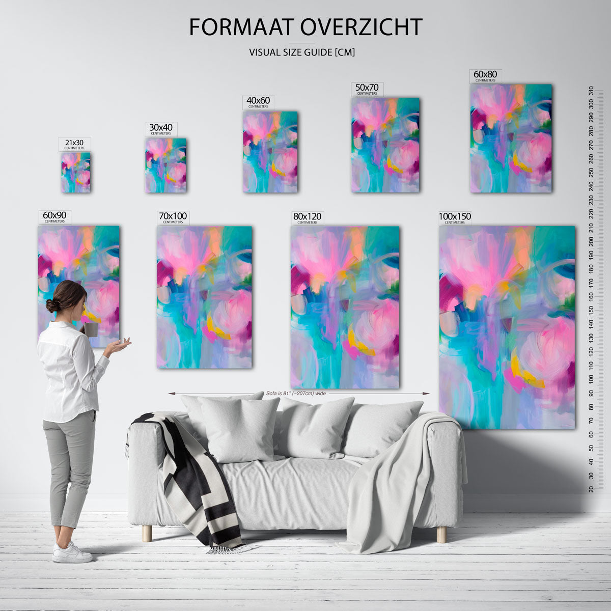 Abstracte kleurenexplosie Poster
