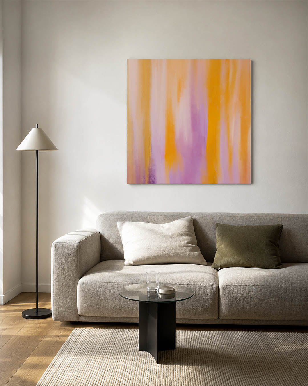 Kleurrijke verticale strepen Kunstwerk