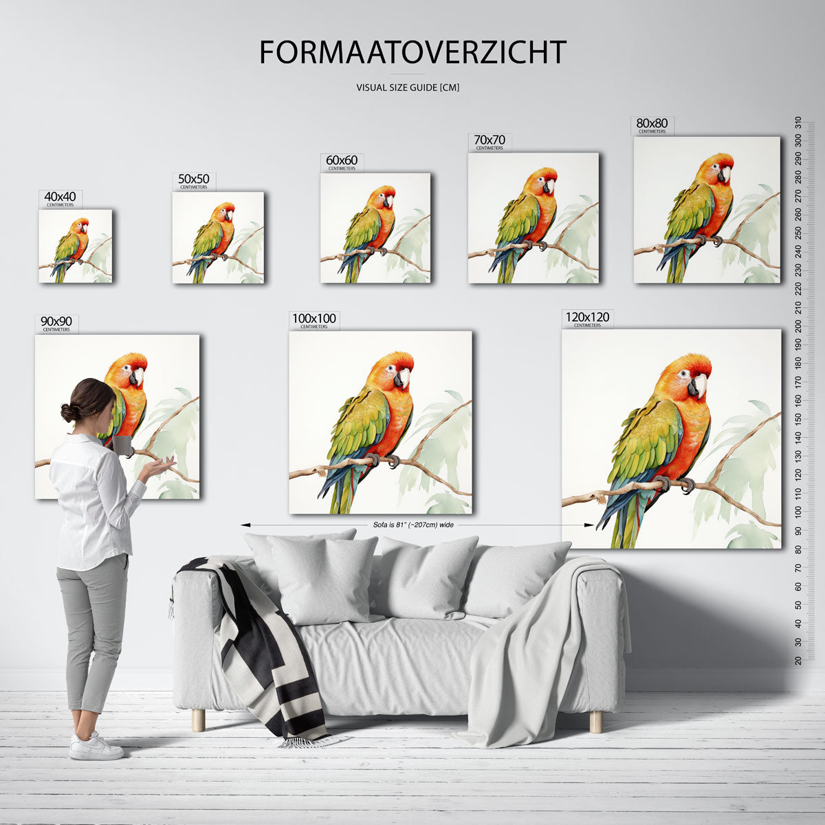 Papegaai op tak Poster