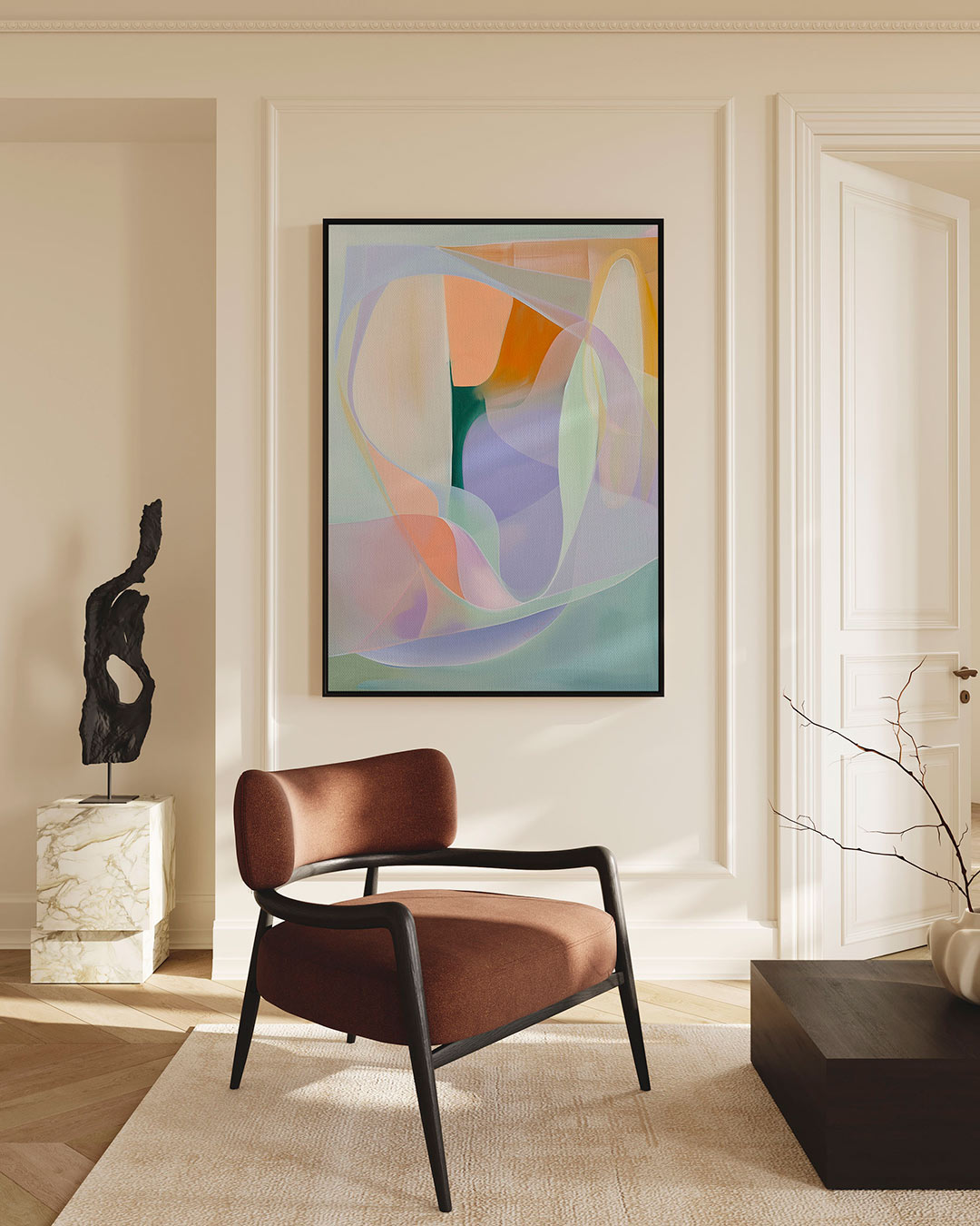 Vloeiende kleurvlakken Kunstwerk