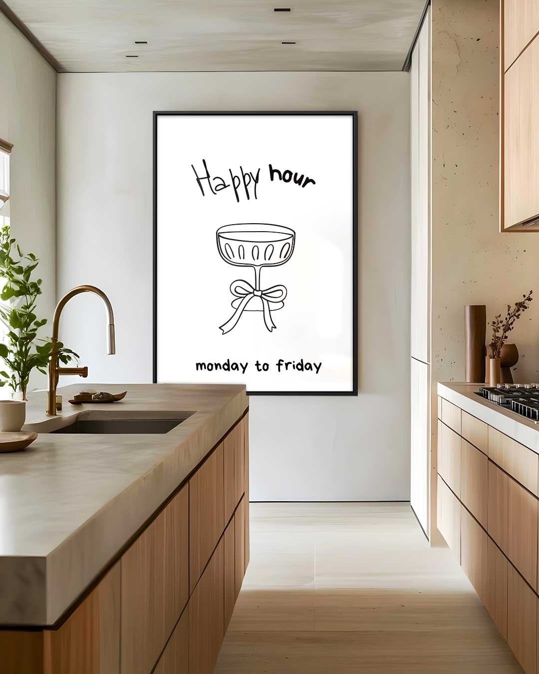 Happy Hour Illustratie Kunstwerk-canvas-dibond-plexiglas-wanddecoratie-WallArtistic