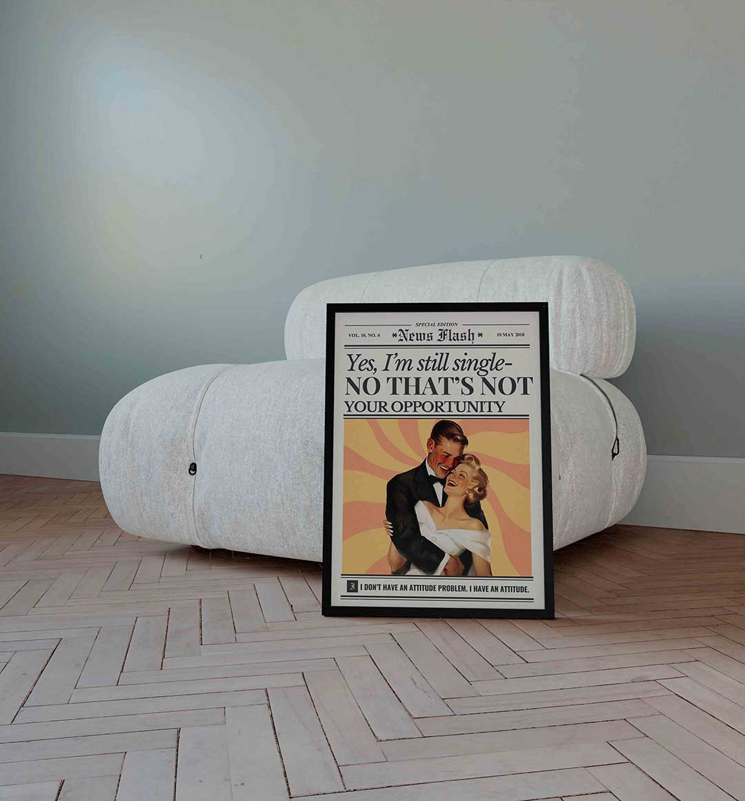 Retro koppel met tekst Poster