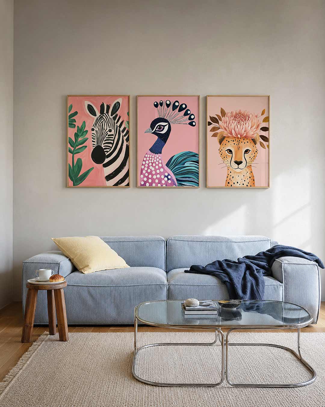 Zebra en bladeren Posterset
