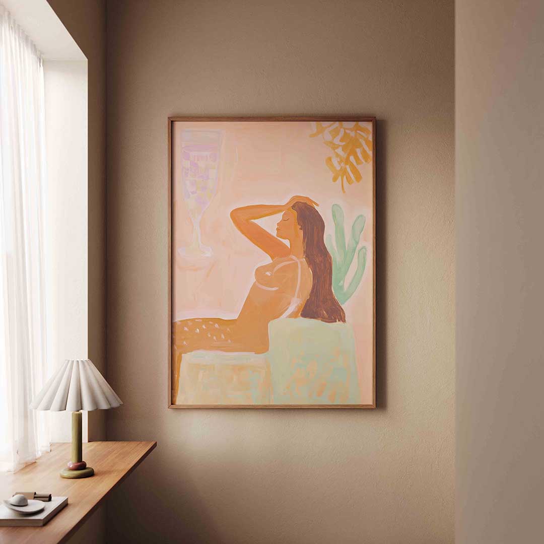 Vrouw met glas Poster
