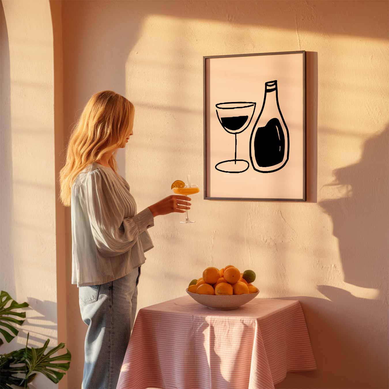 Stijlvolle Wijnmomenten Poster-WallArtistic