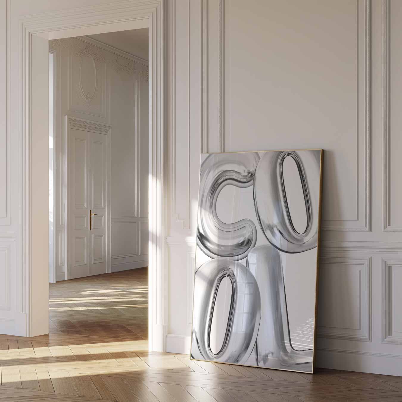Coole Zilveren Ballonposter-WallArtistic