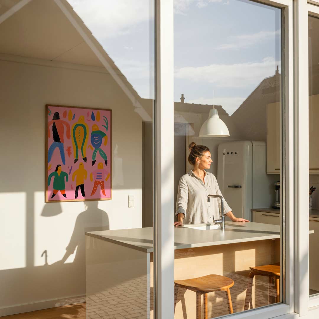 Vrolijke Abstracte Figuren Poster-WallArtistic