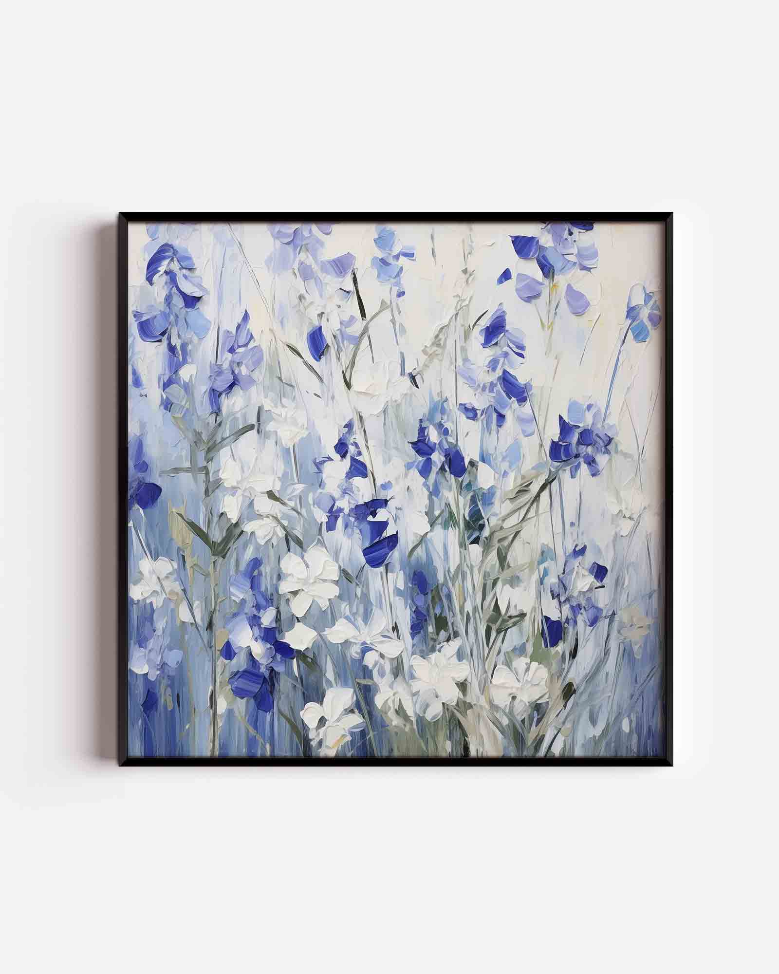 Blauwe bloemen Poster