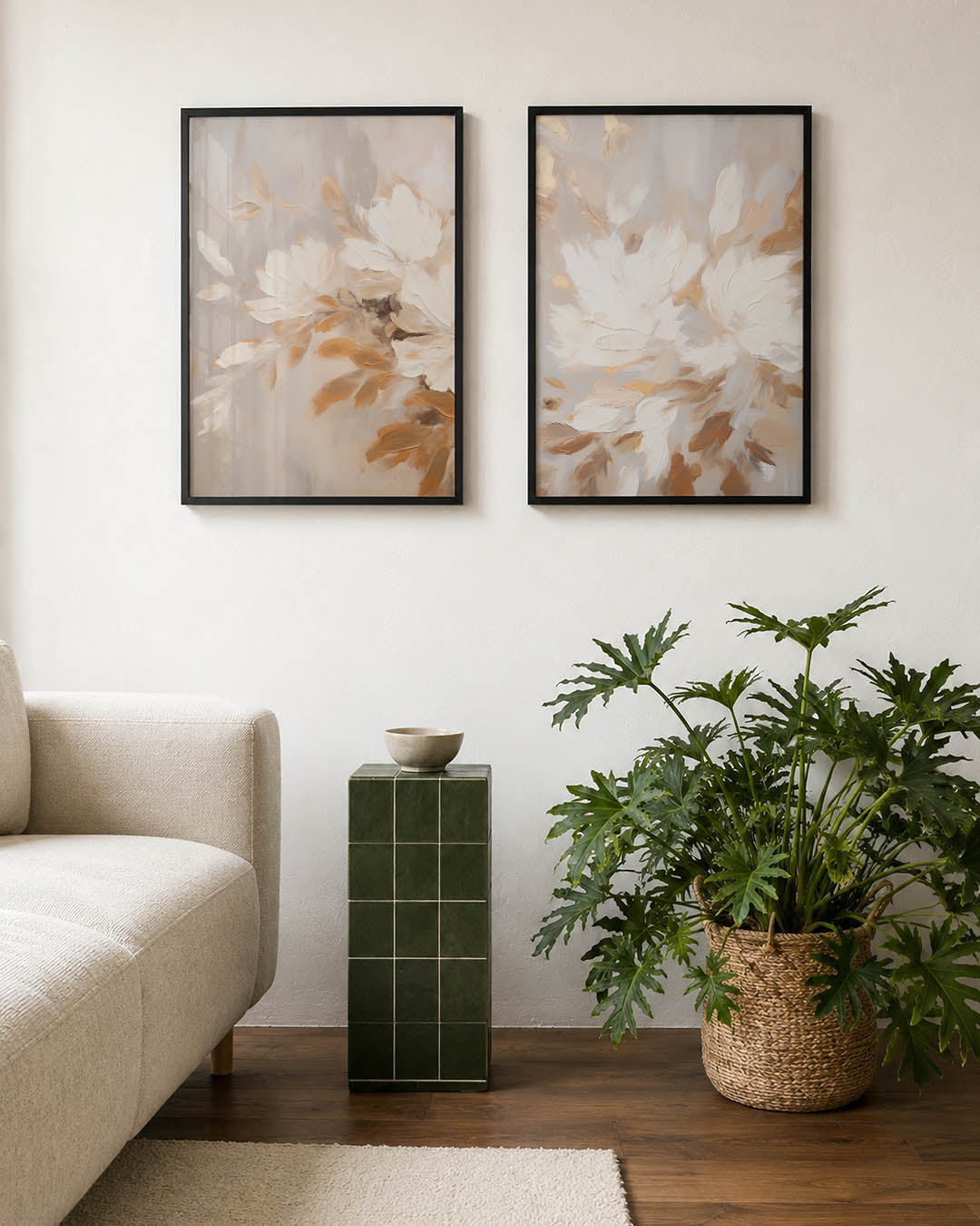 Bloemige vormen Posterset