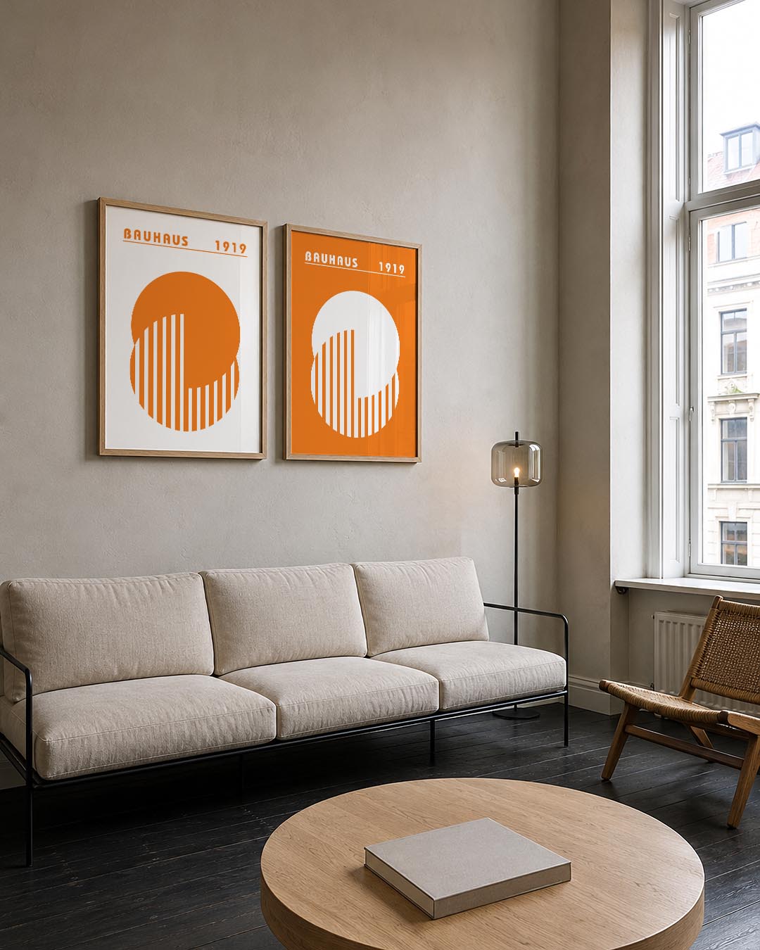 Oranje cirkelritme Posterset