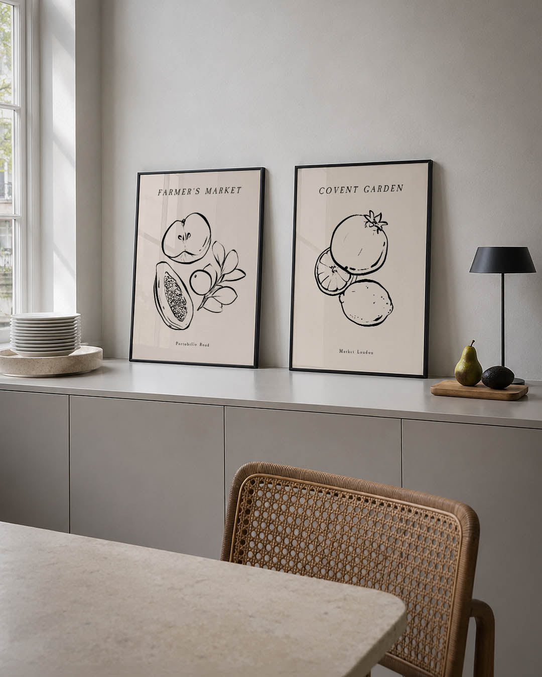 Fruit en lijnenspel Posterset