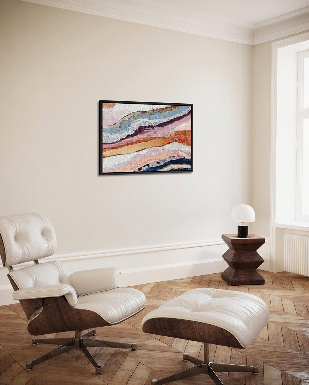 Gelaagde kleurencompositie Kunstwerk