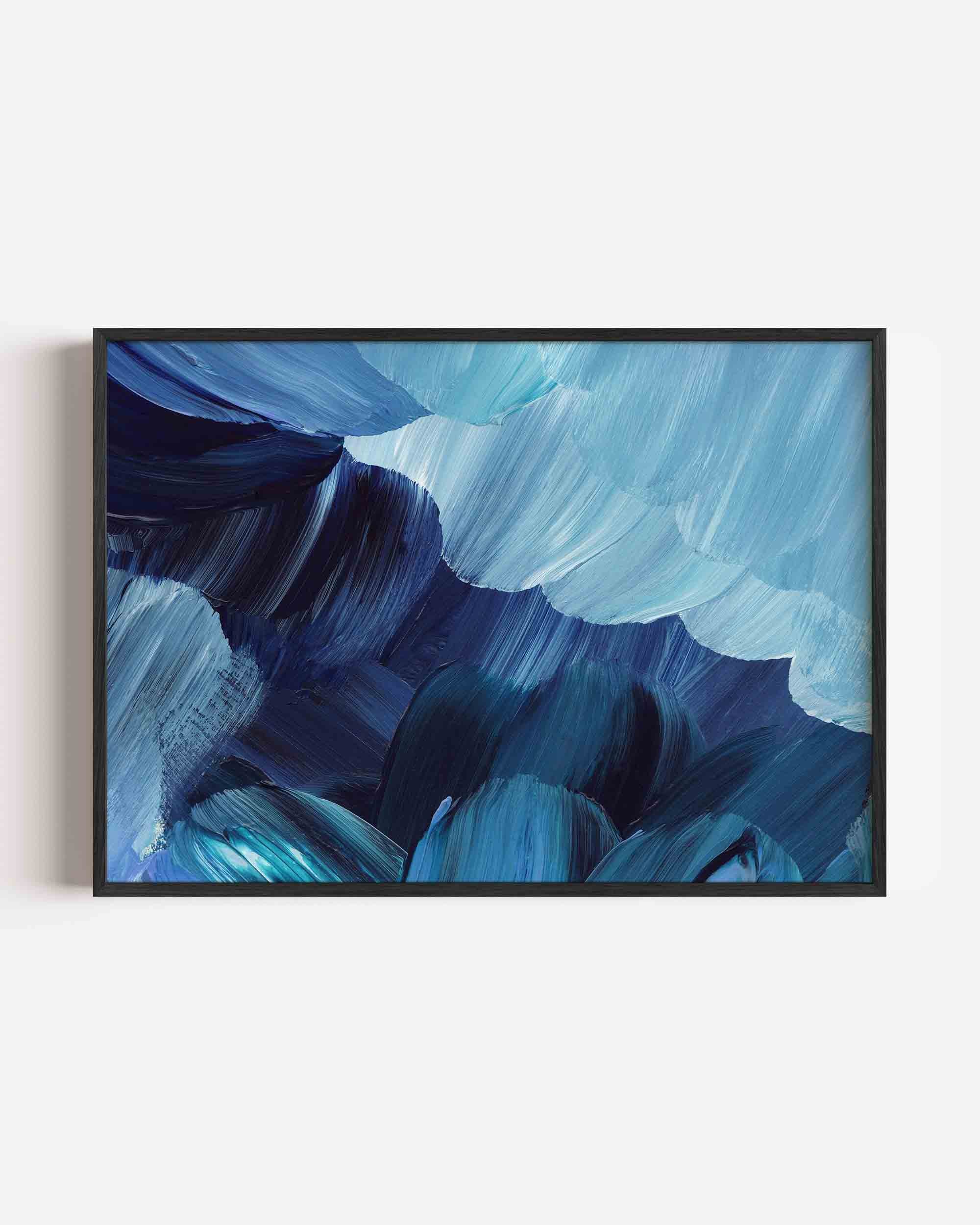 Abstracte blauwe vormen Poster