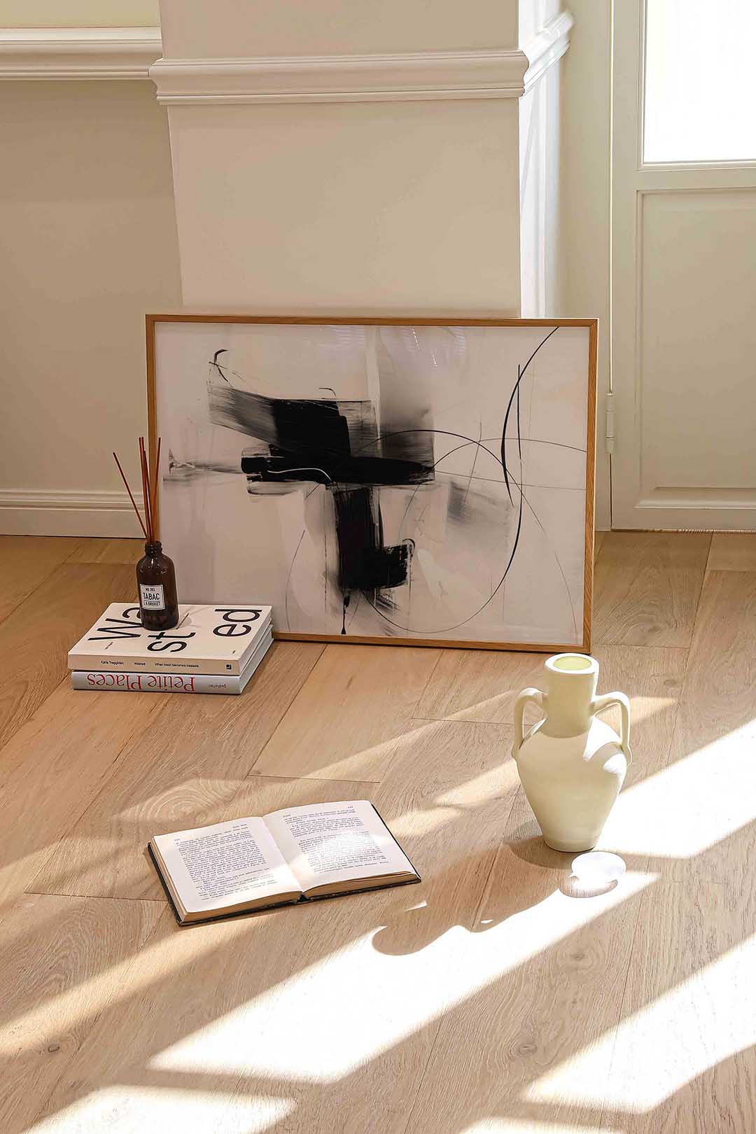 Abstracte zwart wit Poster