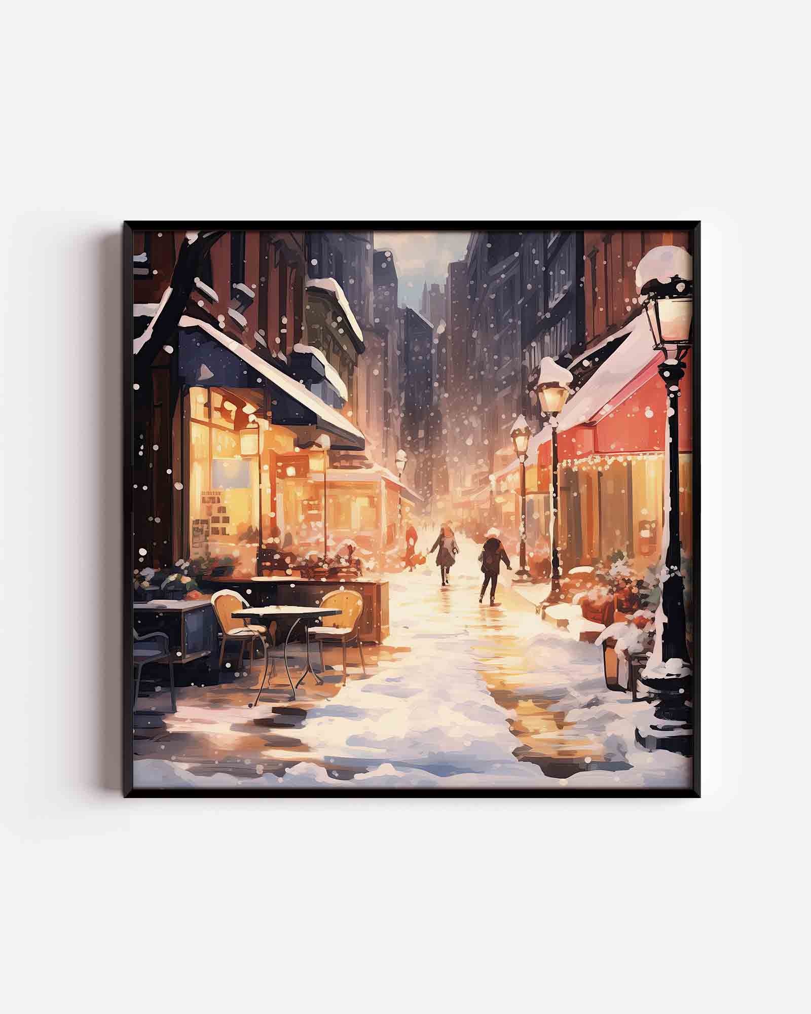 Winterse straat Poster