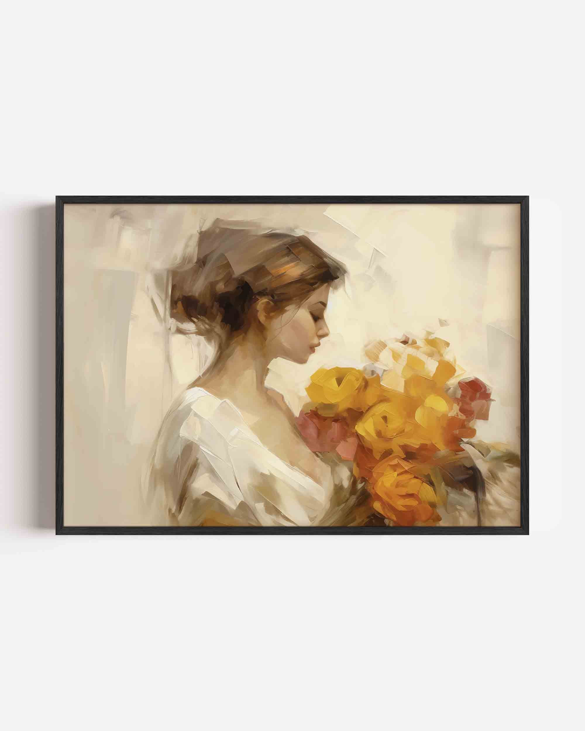 Vrouw met bloemen Poster
