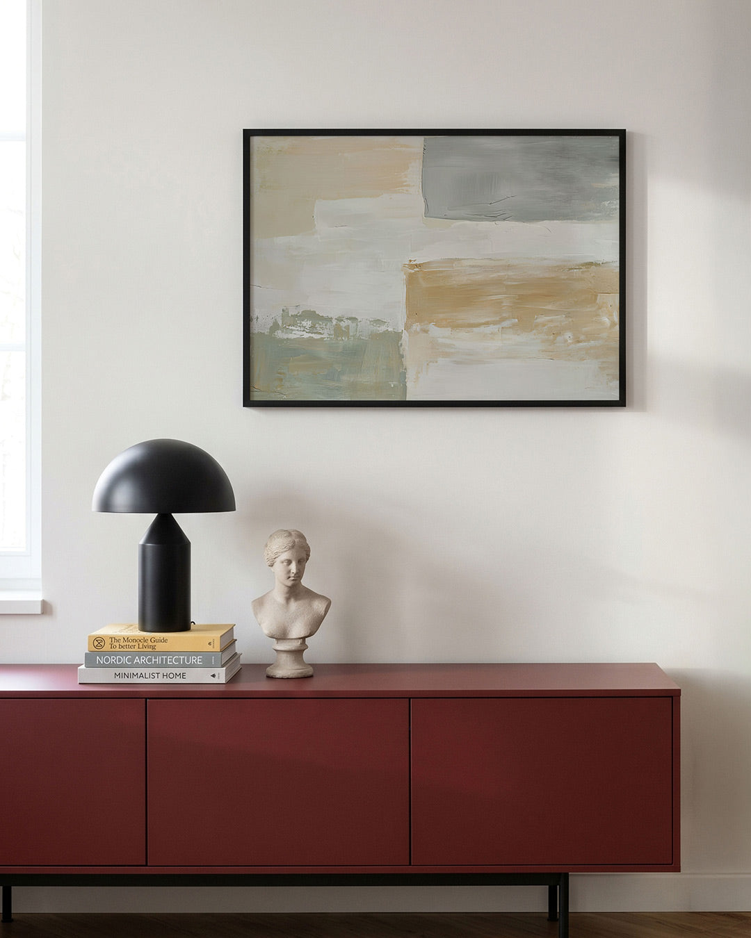 Abstracte beige en grijze vlakken Poster