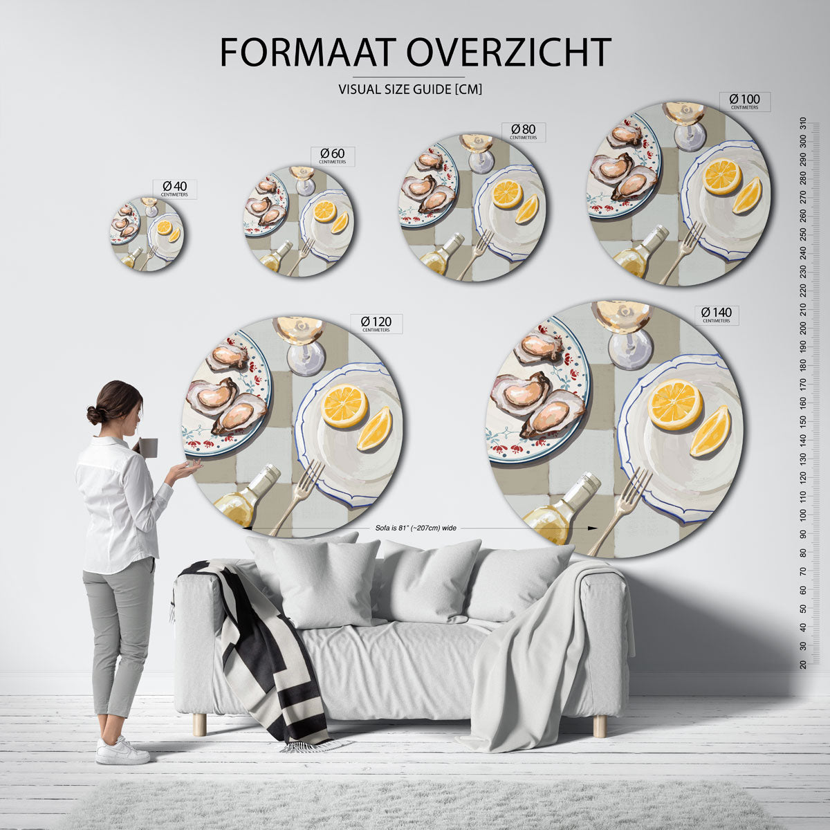Oesters en citroen Muurcirkel