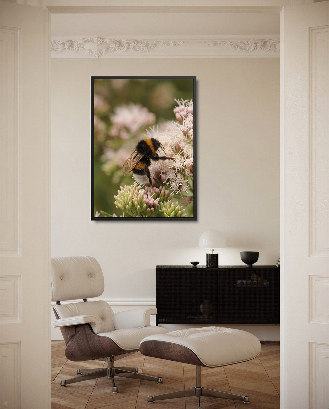 Bij op bloem Kunstwerk