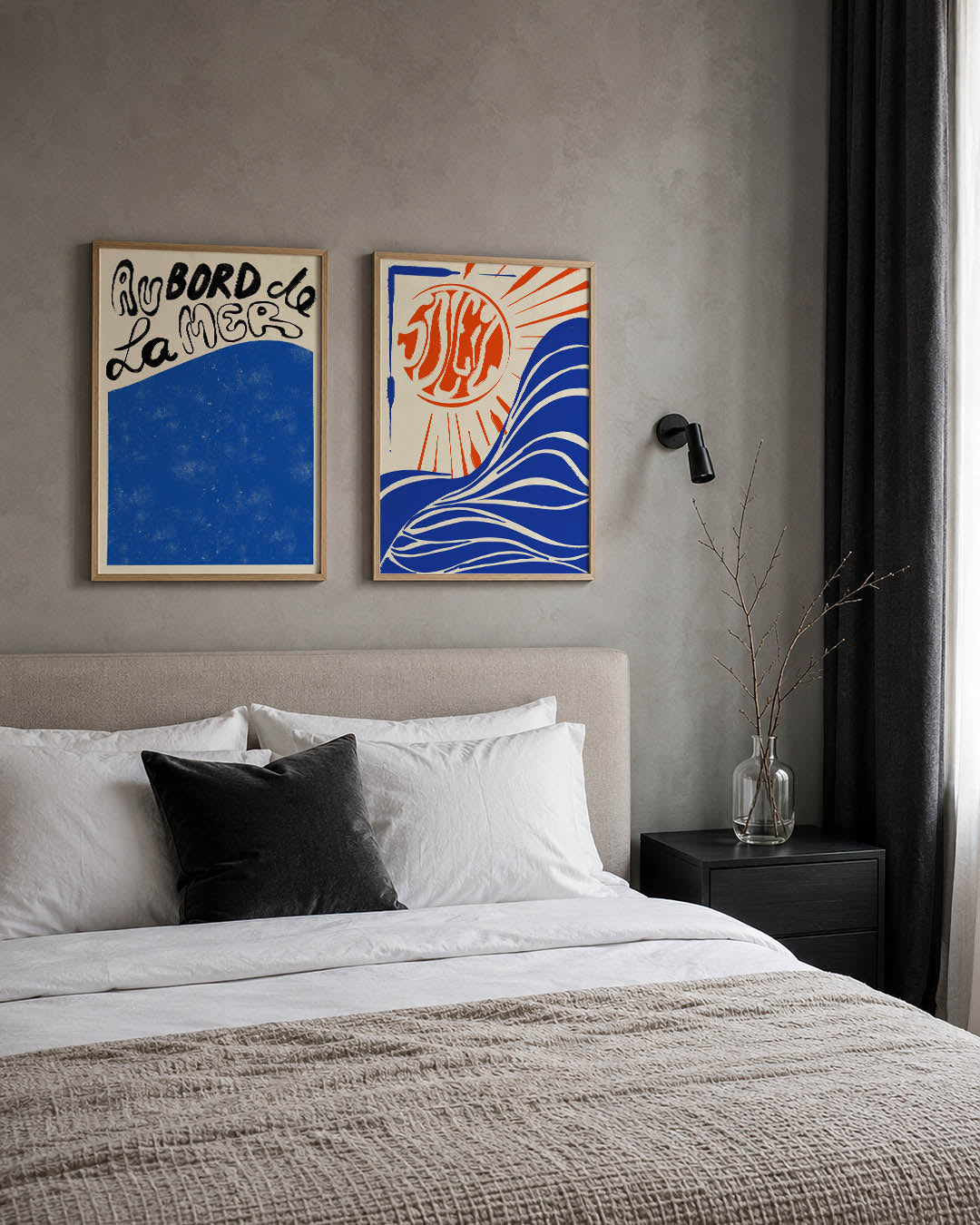 Golvend blauw Posterset