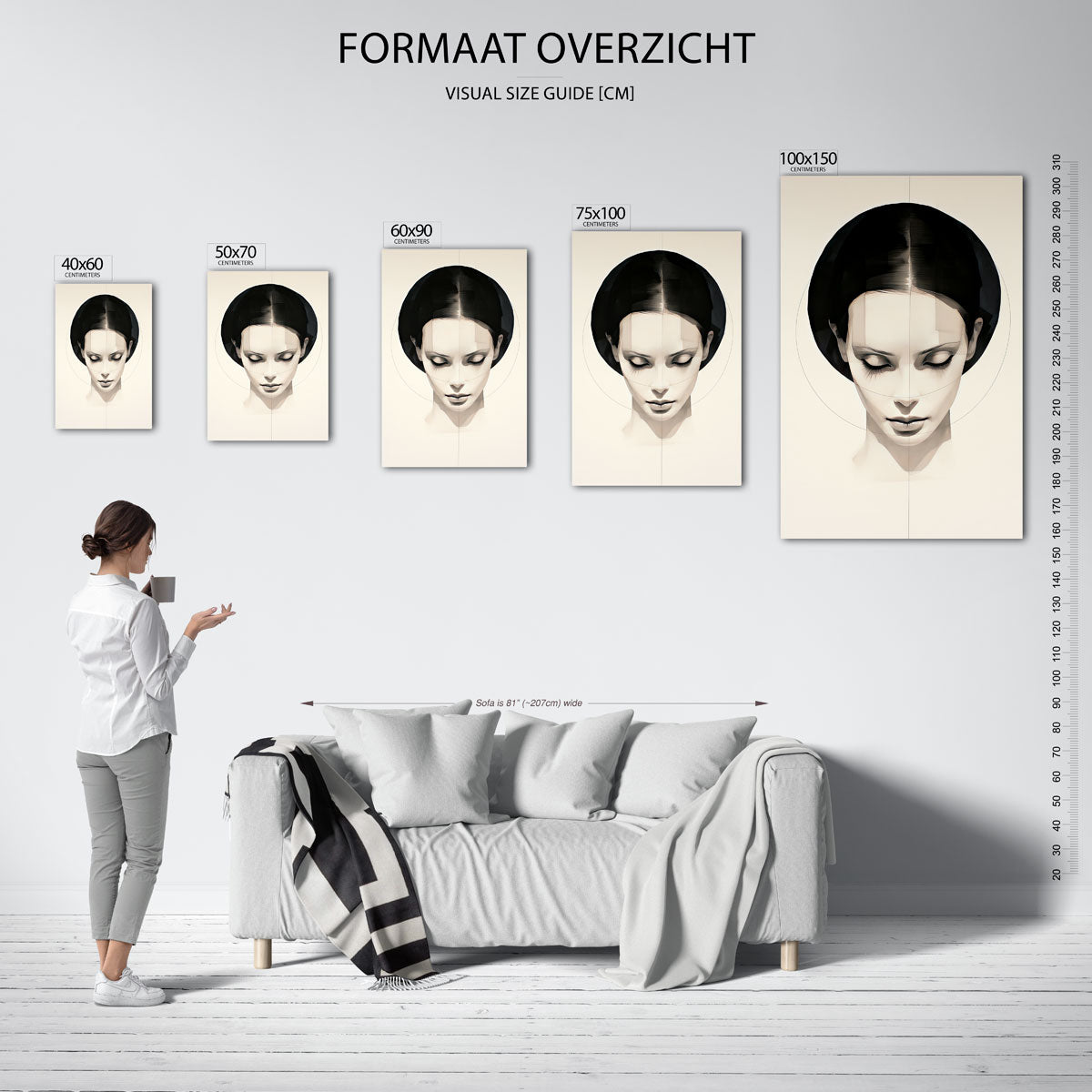 Geometrisch portret Kunstwerk