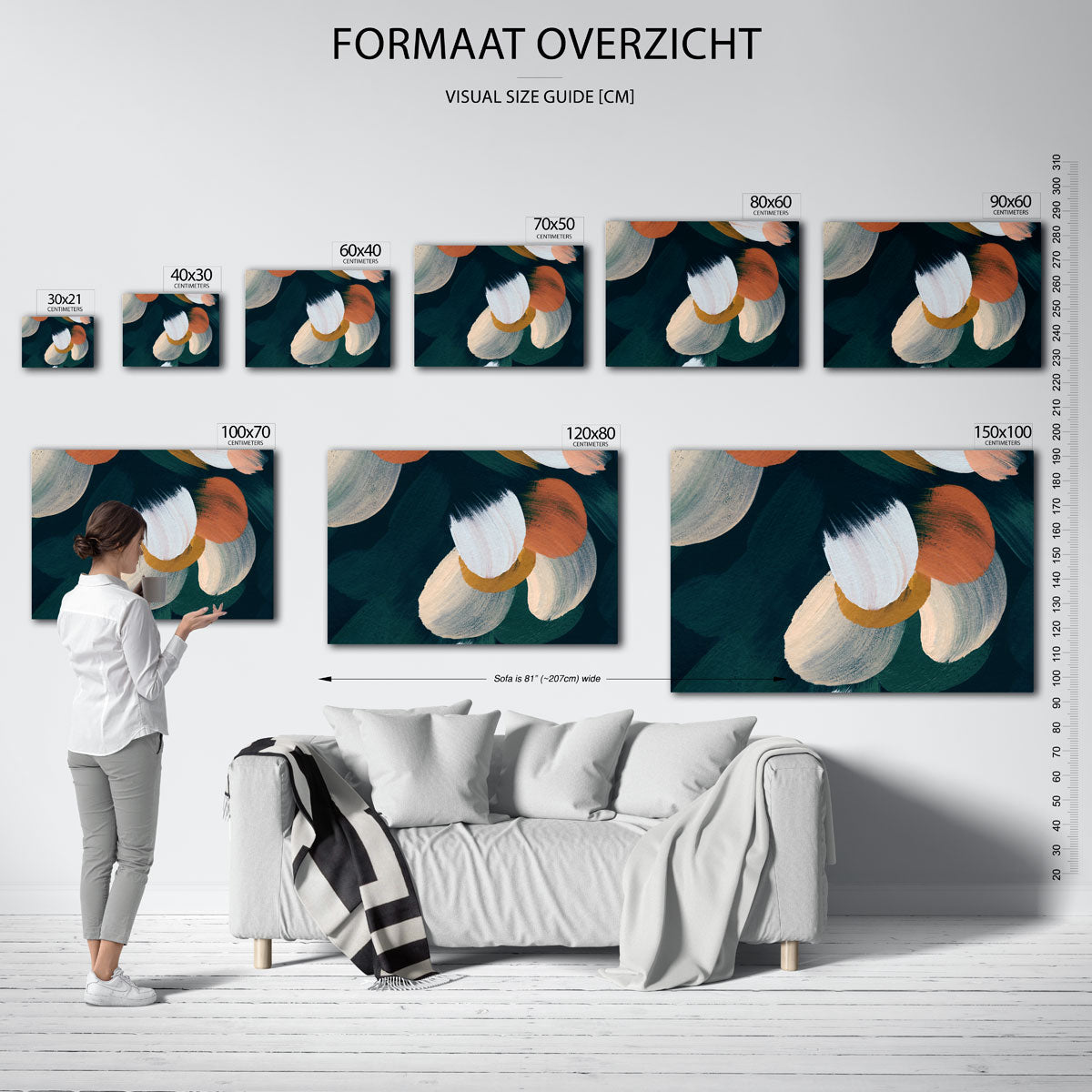 Abstracte penseelstreken Poster