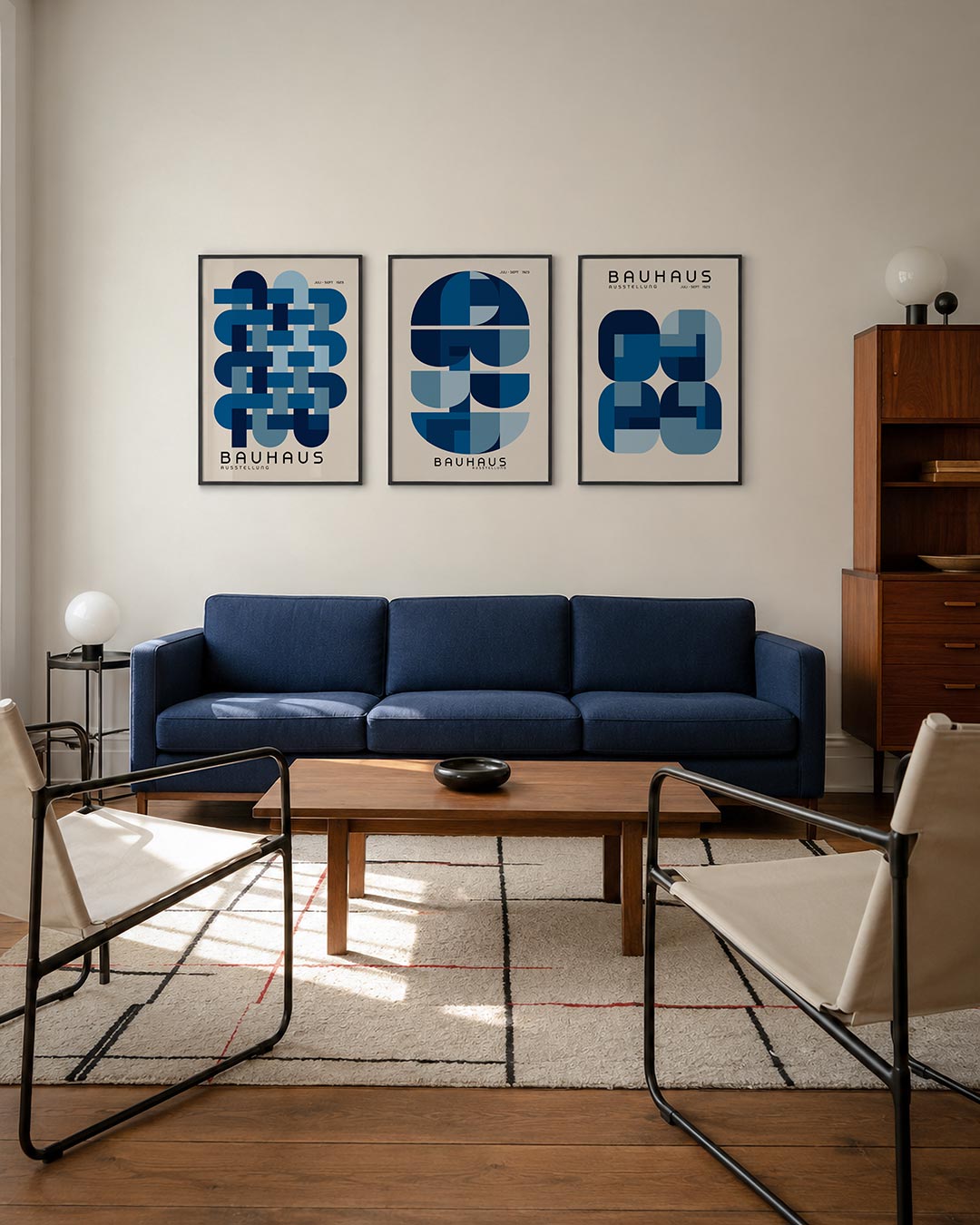 Vlechtwerk in blauw Posterset