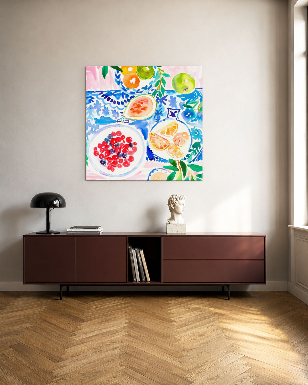 Fruit en patronen Kunstwerk