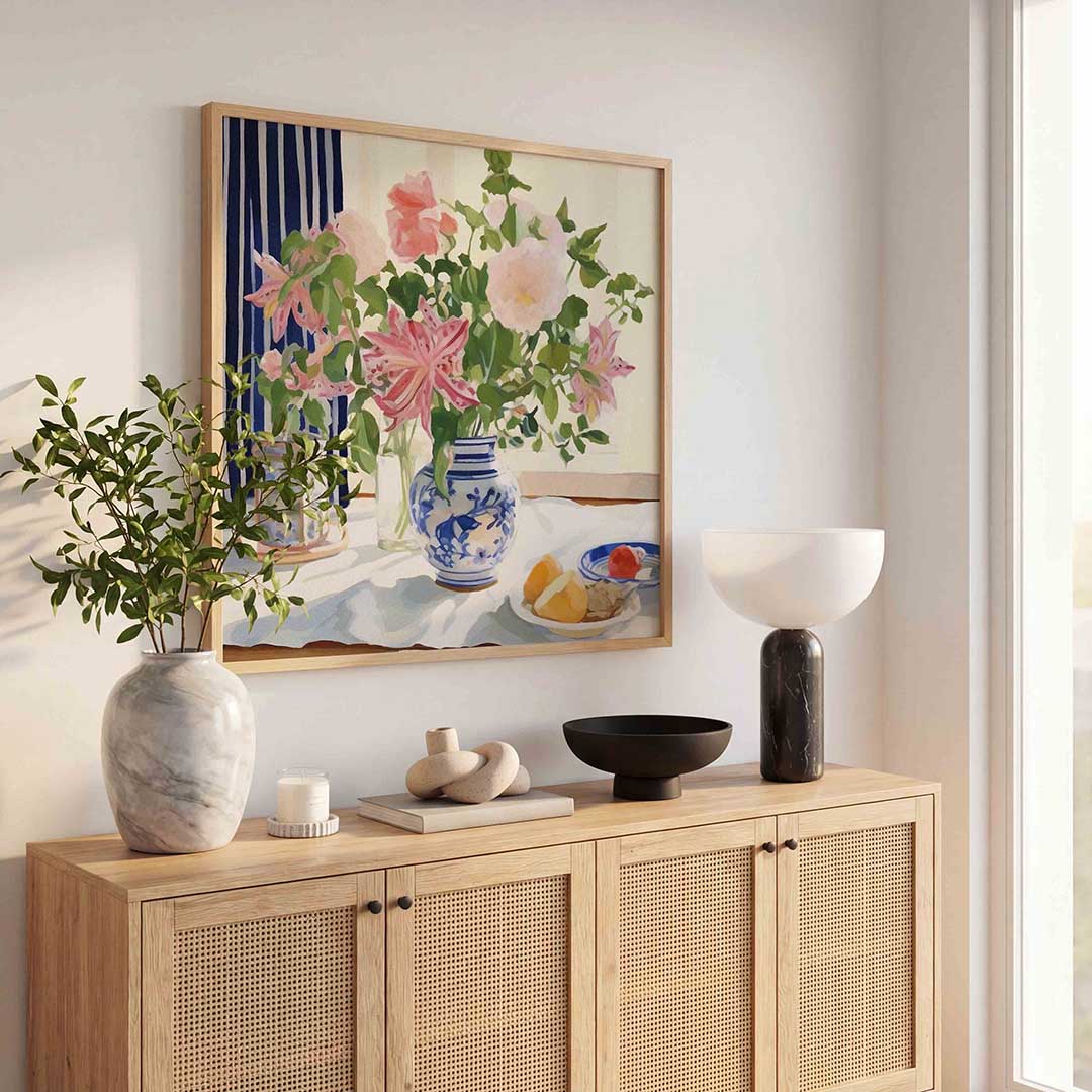 Bloemen en fruit Poster