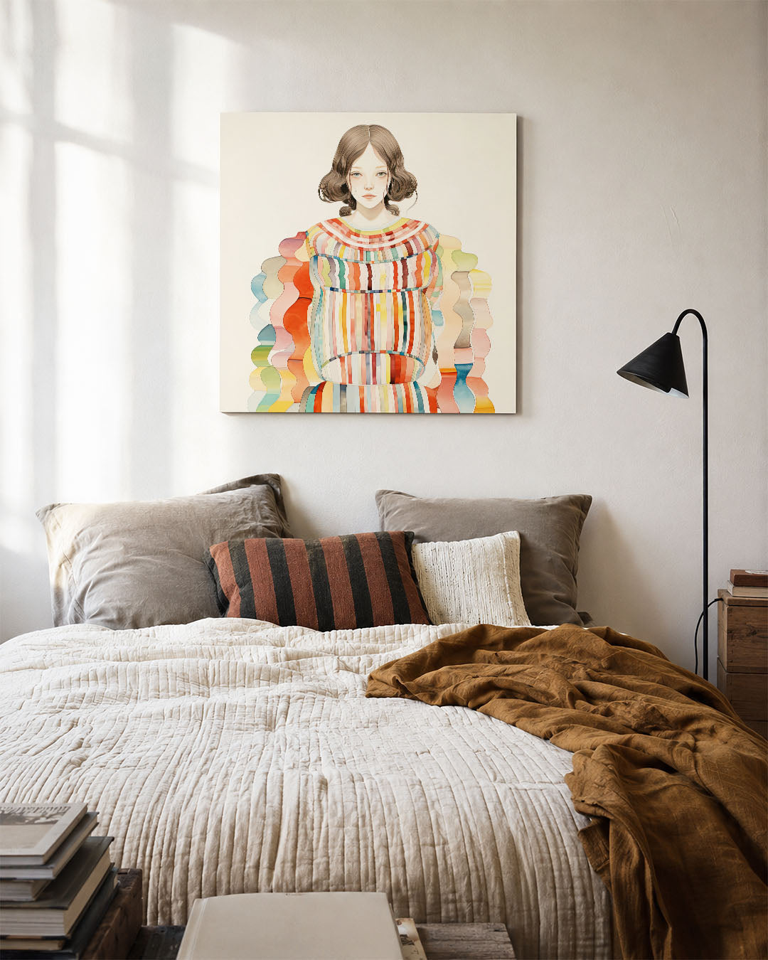 Kleurrijke golvende vormen Kunstwerk