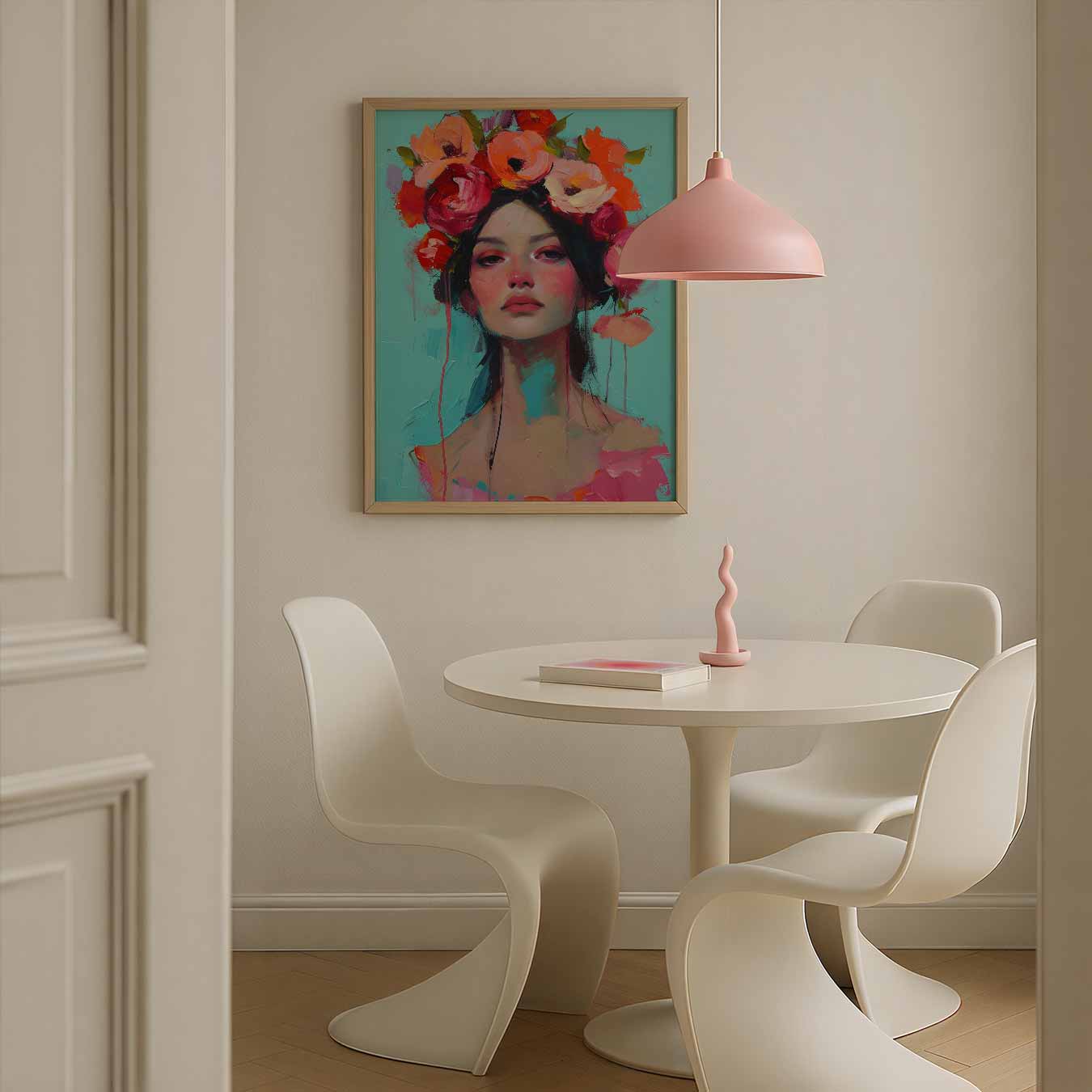 Bloemen Prinses Portret Poster-WallArtistic