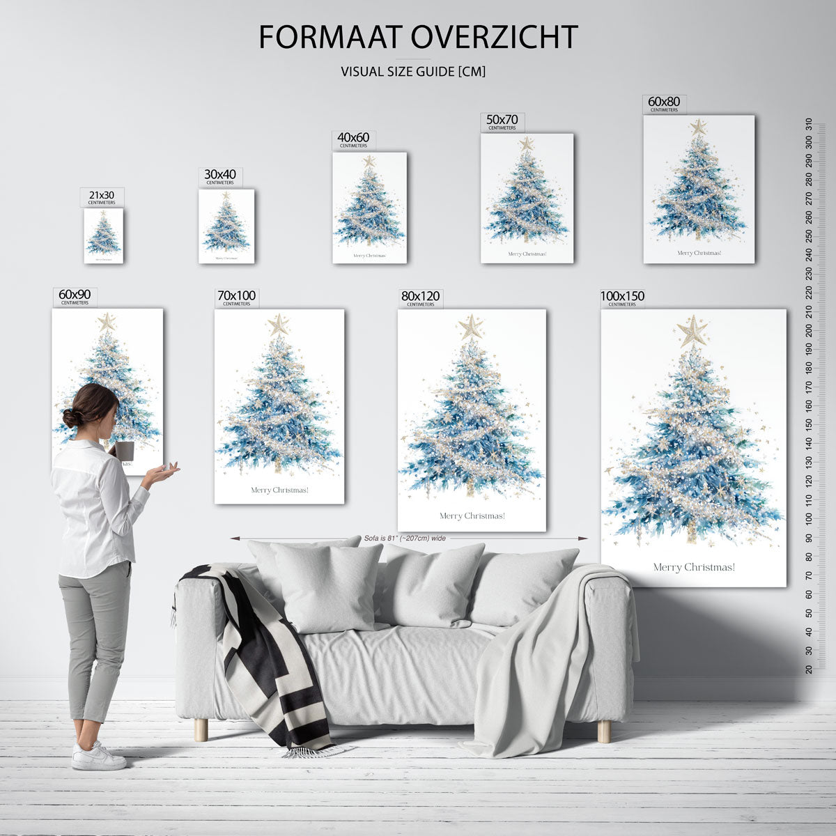 Kerstboom met ster Poster
