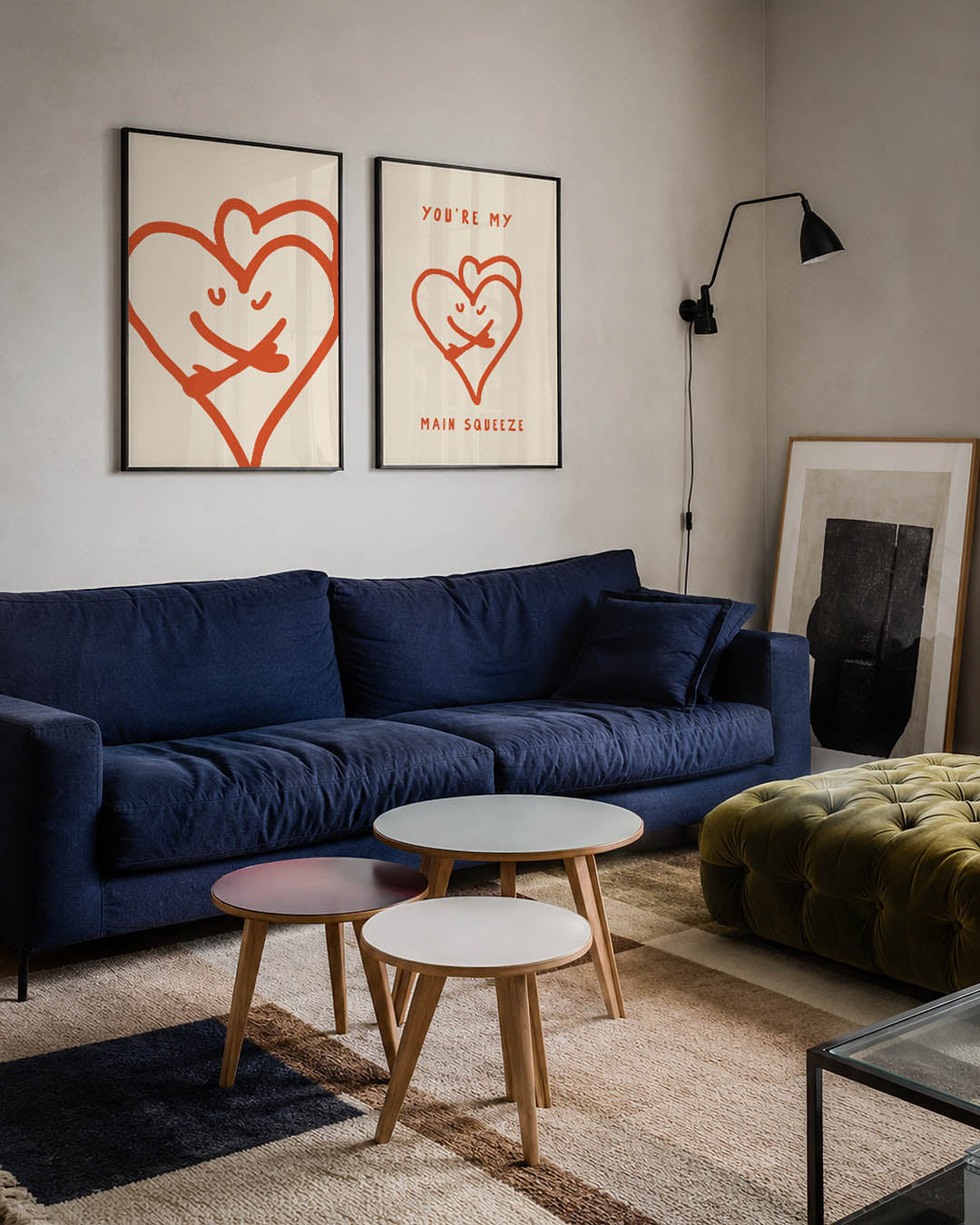Speelse lijnhart Posterset