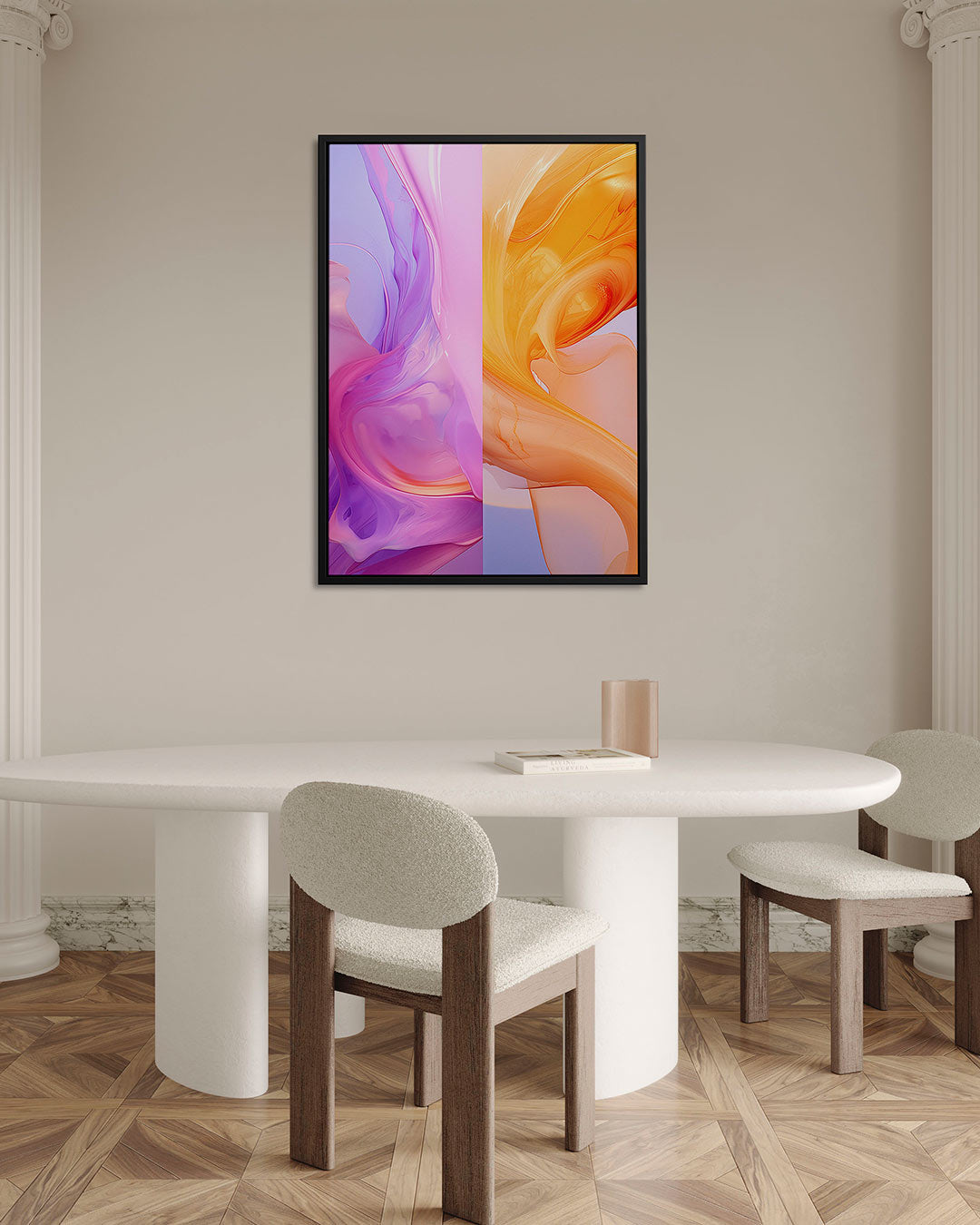 Vloeiende kleurencompositie Kunstwerk