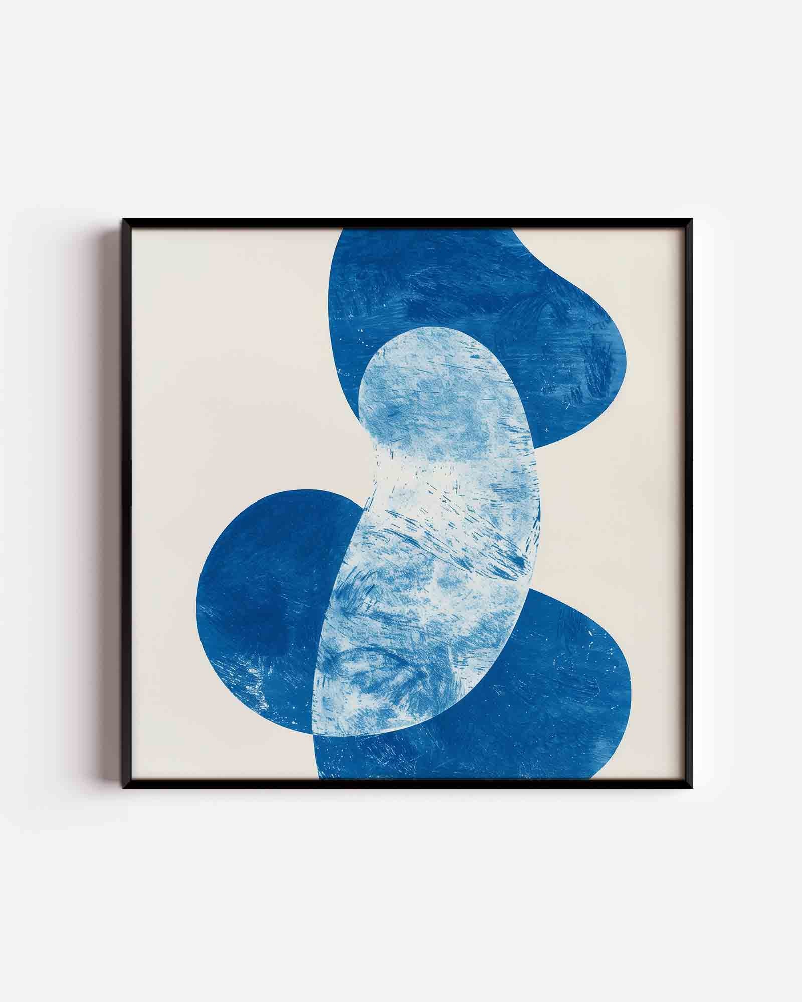 Abstracte blauwe vormen Poster