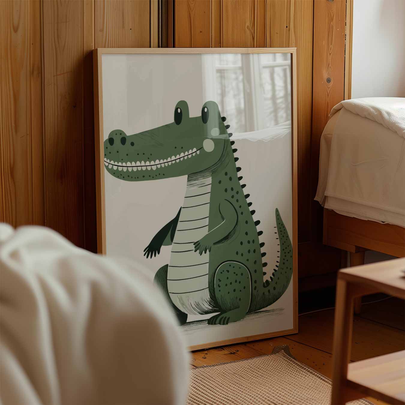 Speelse Krokodil Kinderkamer Poster-WallArtistic