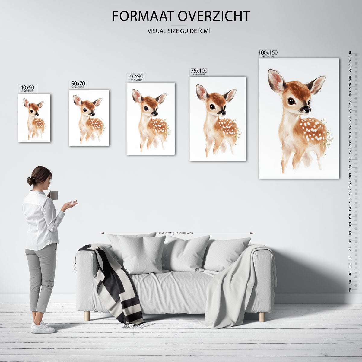 Schattig hertenkalf Kunstwerk