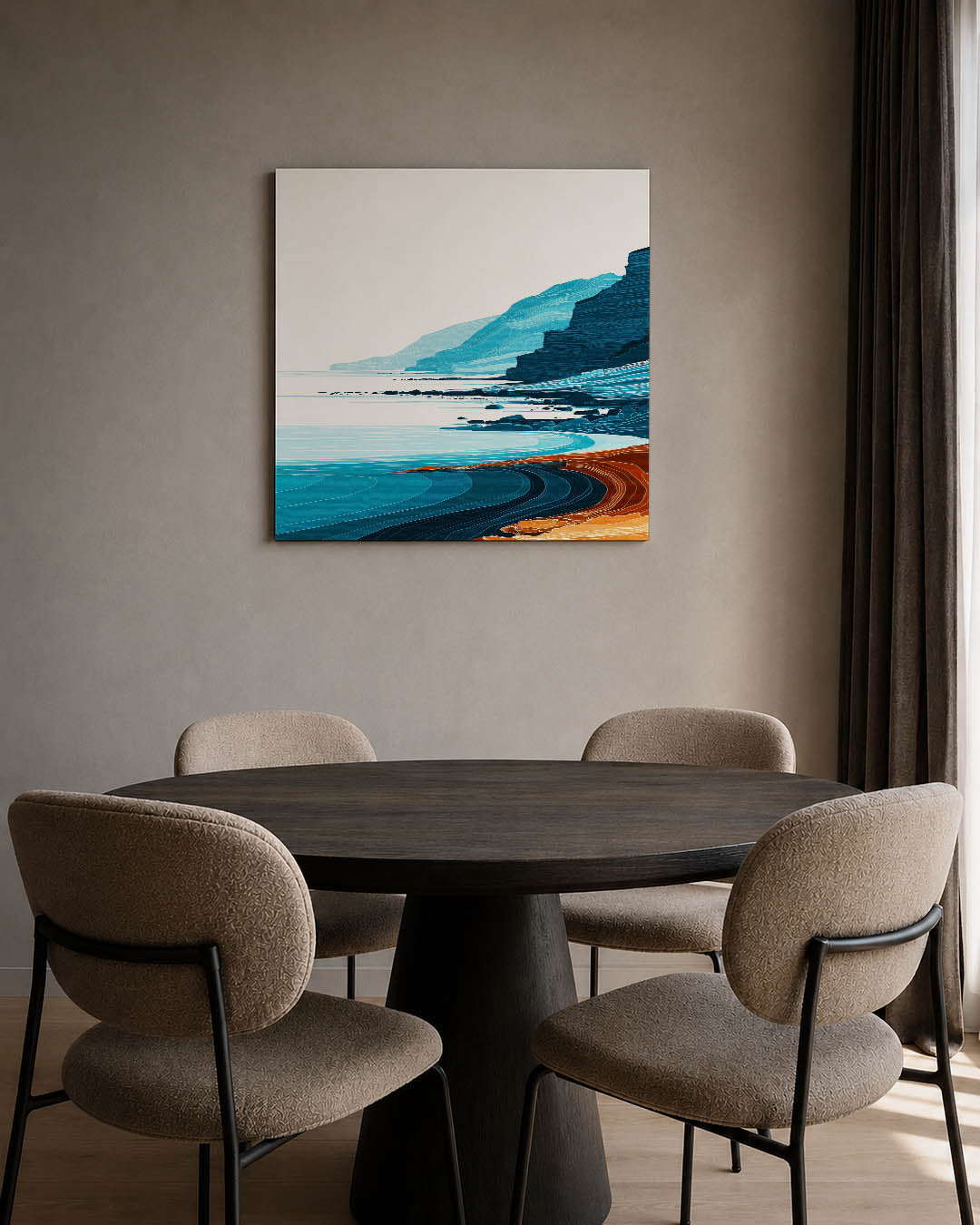 Kustlijn met kleuren Kunstwerk