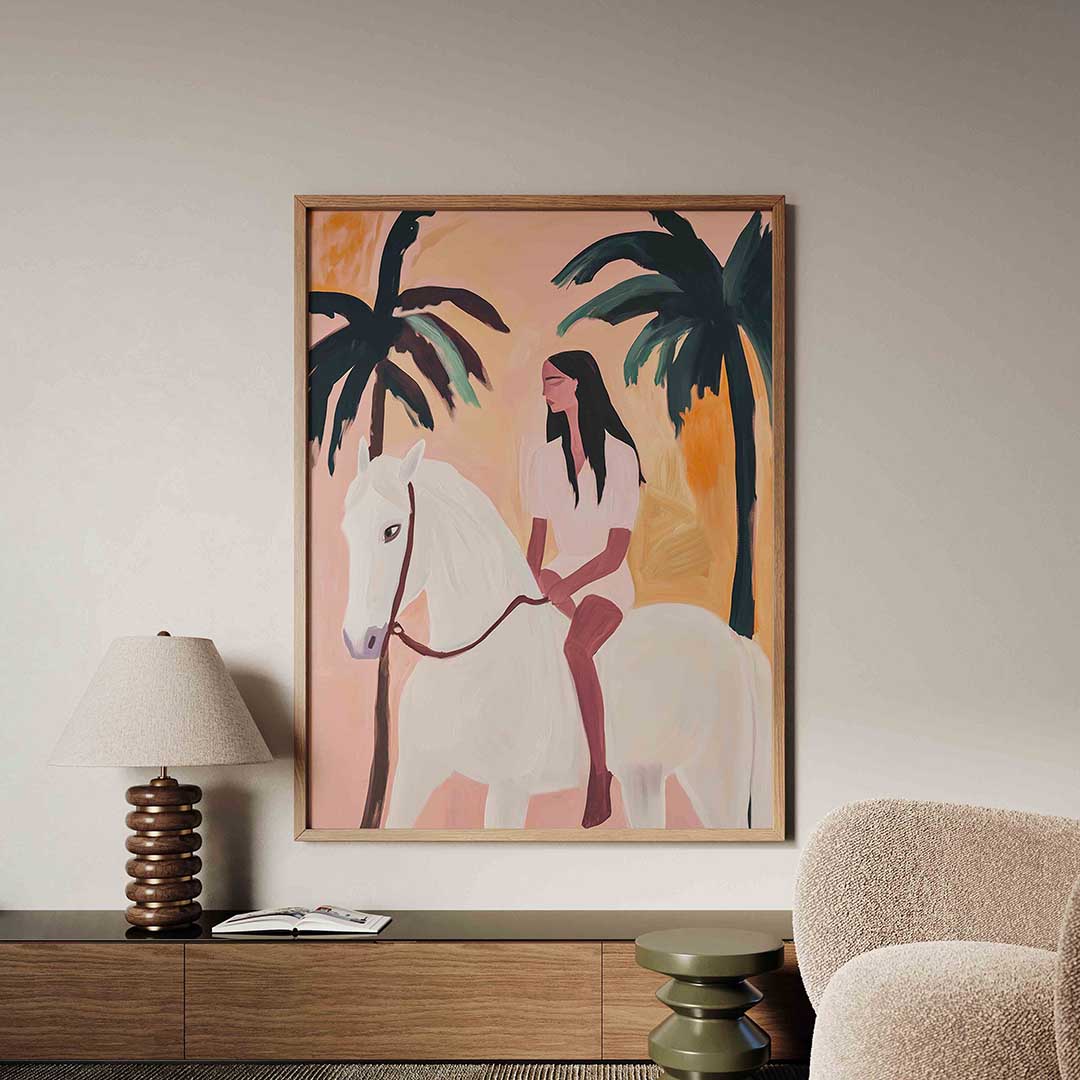 Vrouw op paard Poster