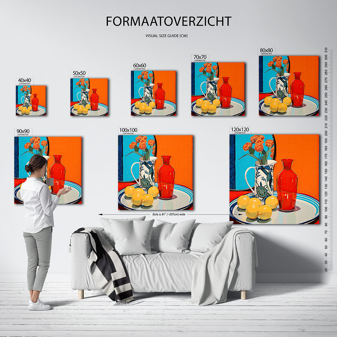 Kleurrijke stilleven compositie Kunstwerk