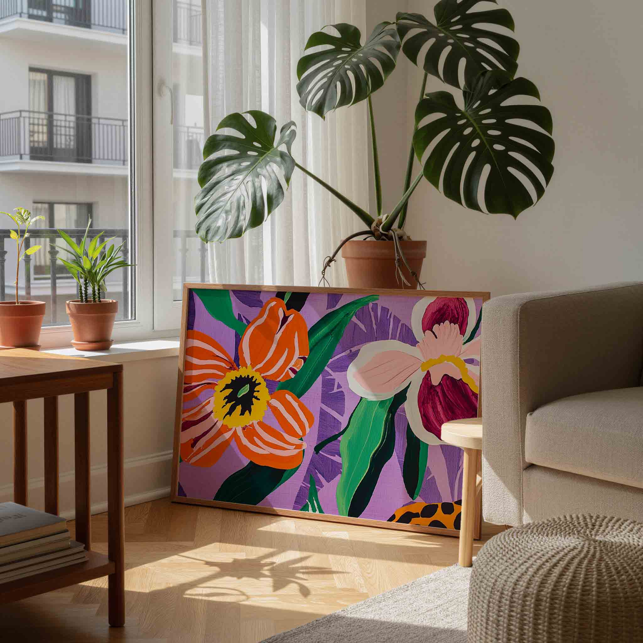 Bloemen en bladeren Poster