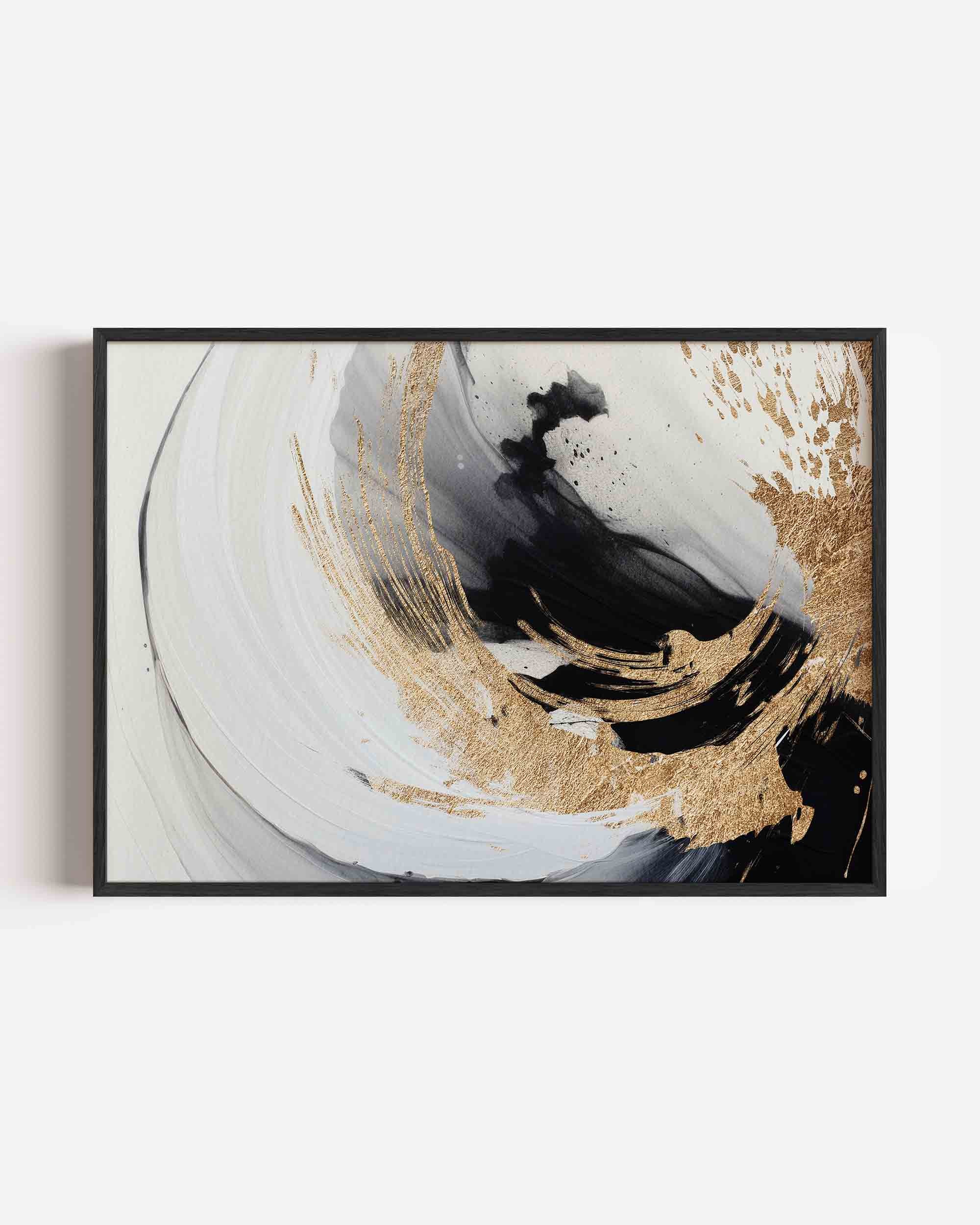 Gouden en zwarte abstracte Poster