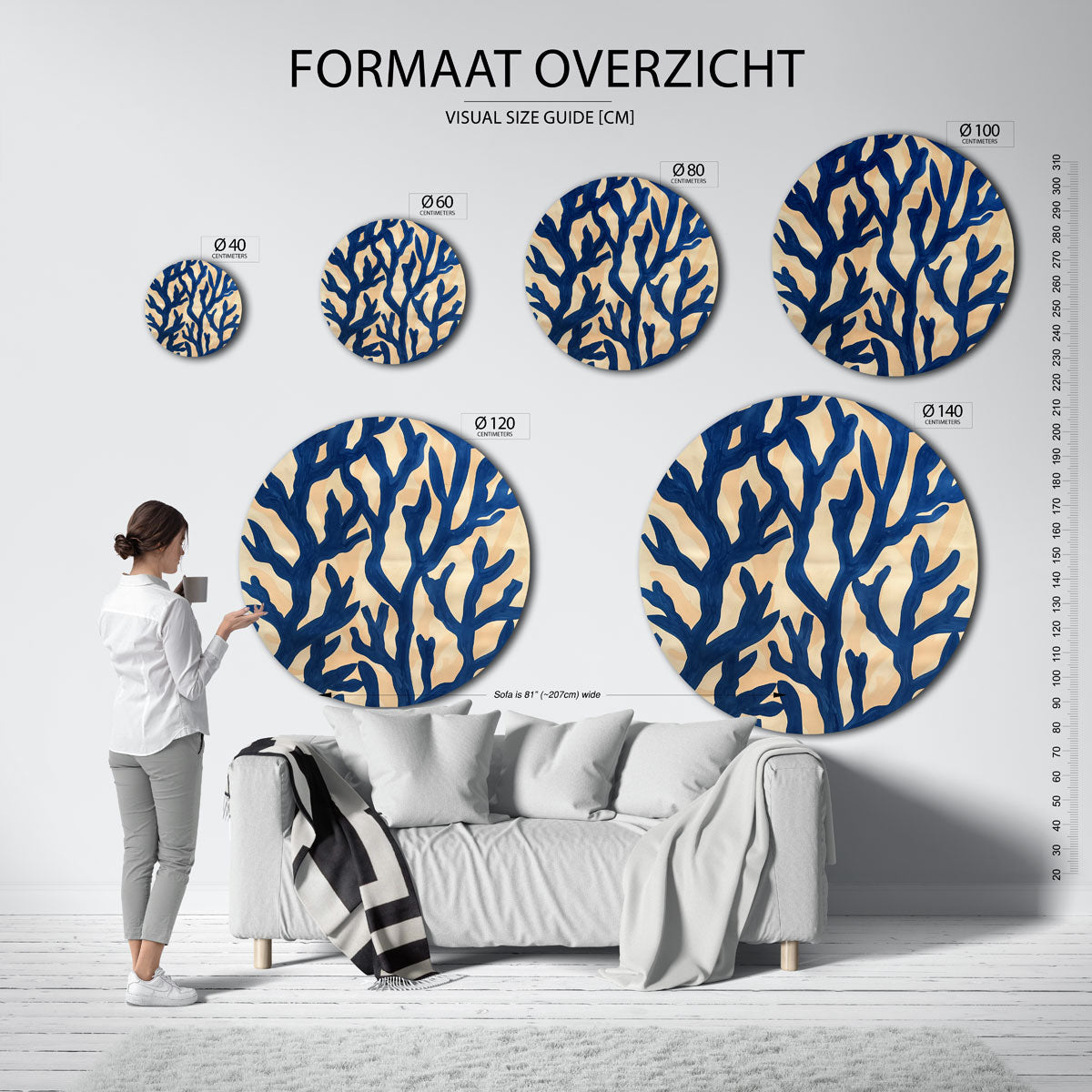 Blauwe takken Muurcirkel