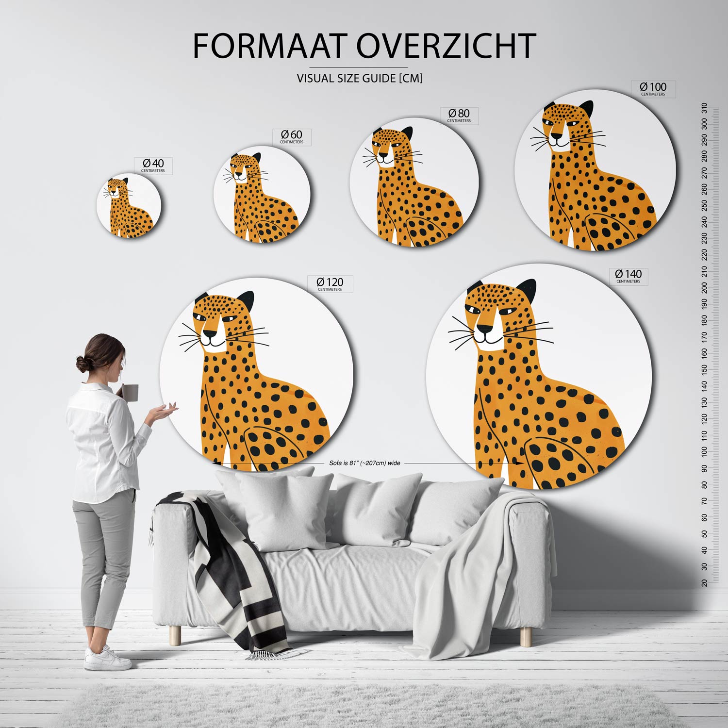 Luipaard illustratie Muurcirkel