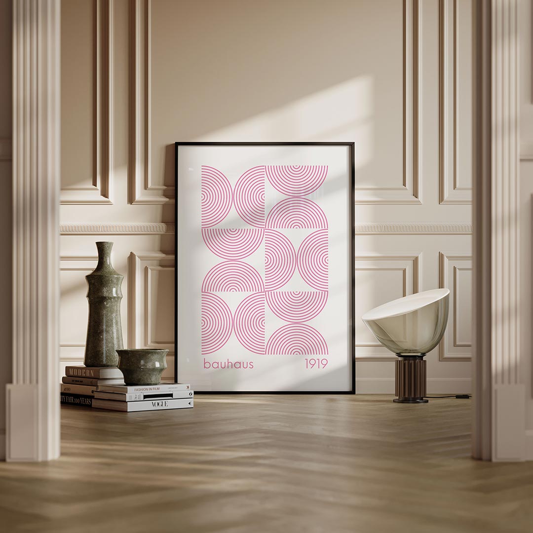 Cirkelpatroon en lijnen Poster
