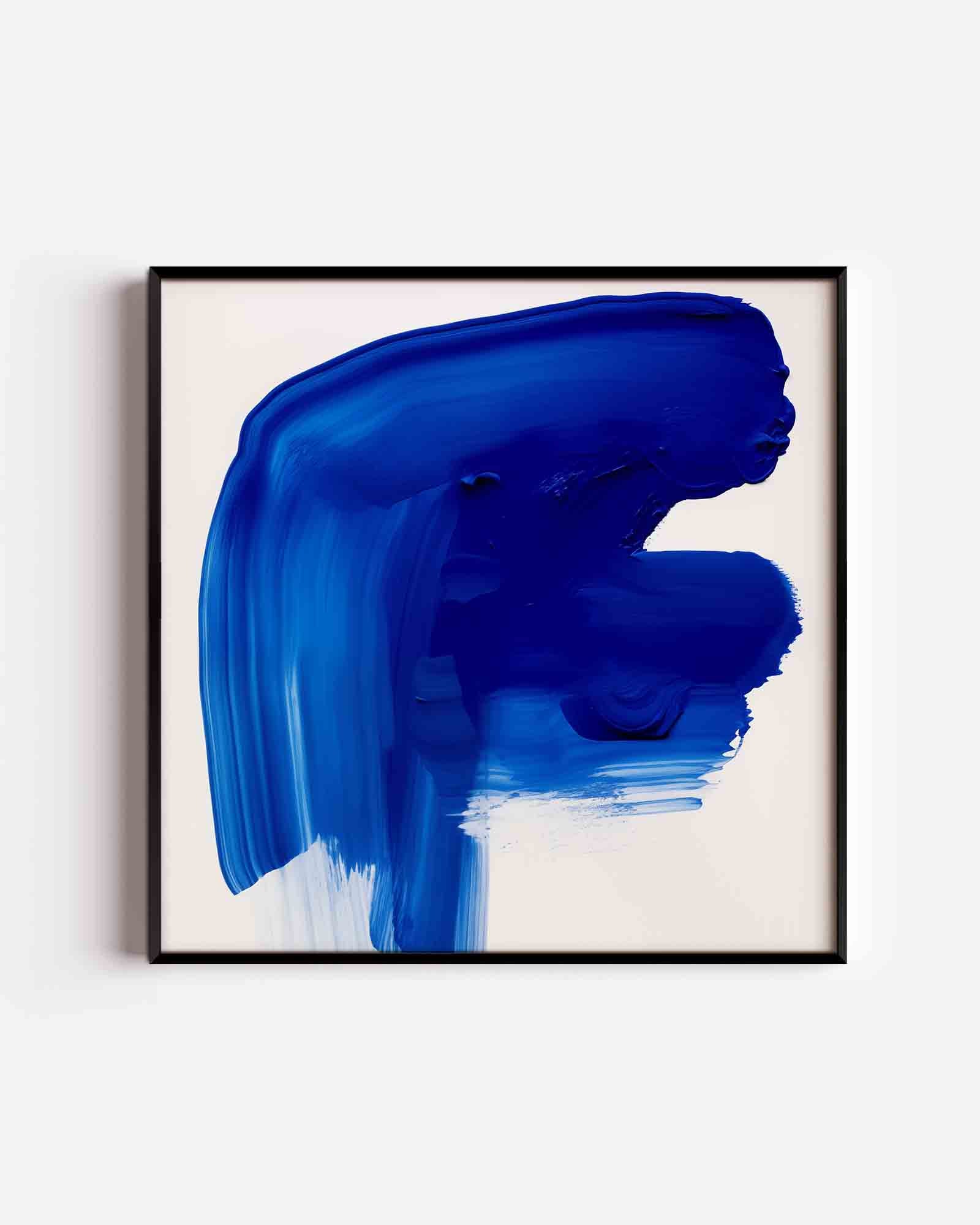 Blauwe penseelstreek Poster