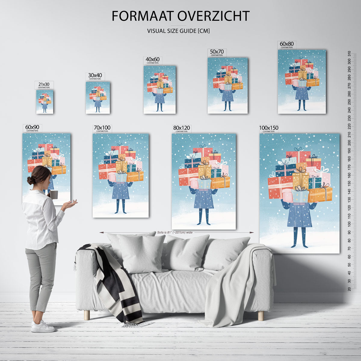 Stapeling van cadeaus Poster