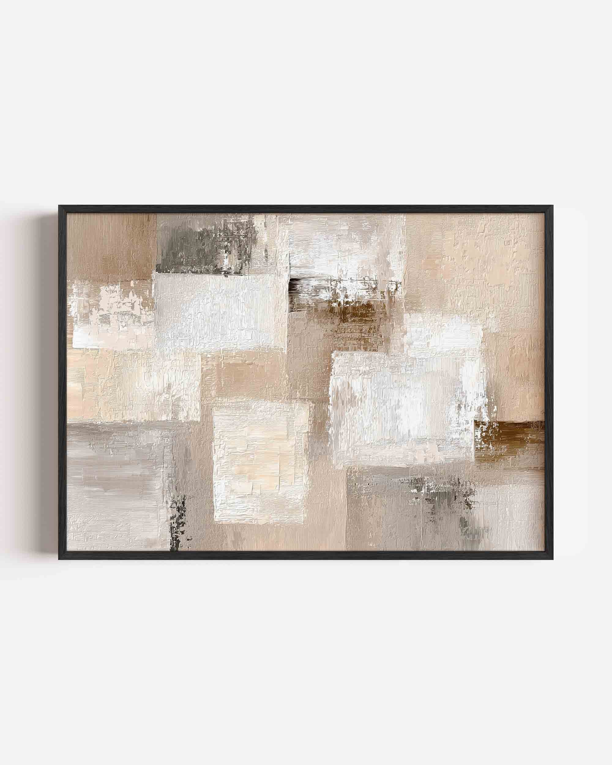 Abstracte beige en witte vlakken Poster